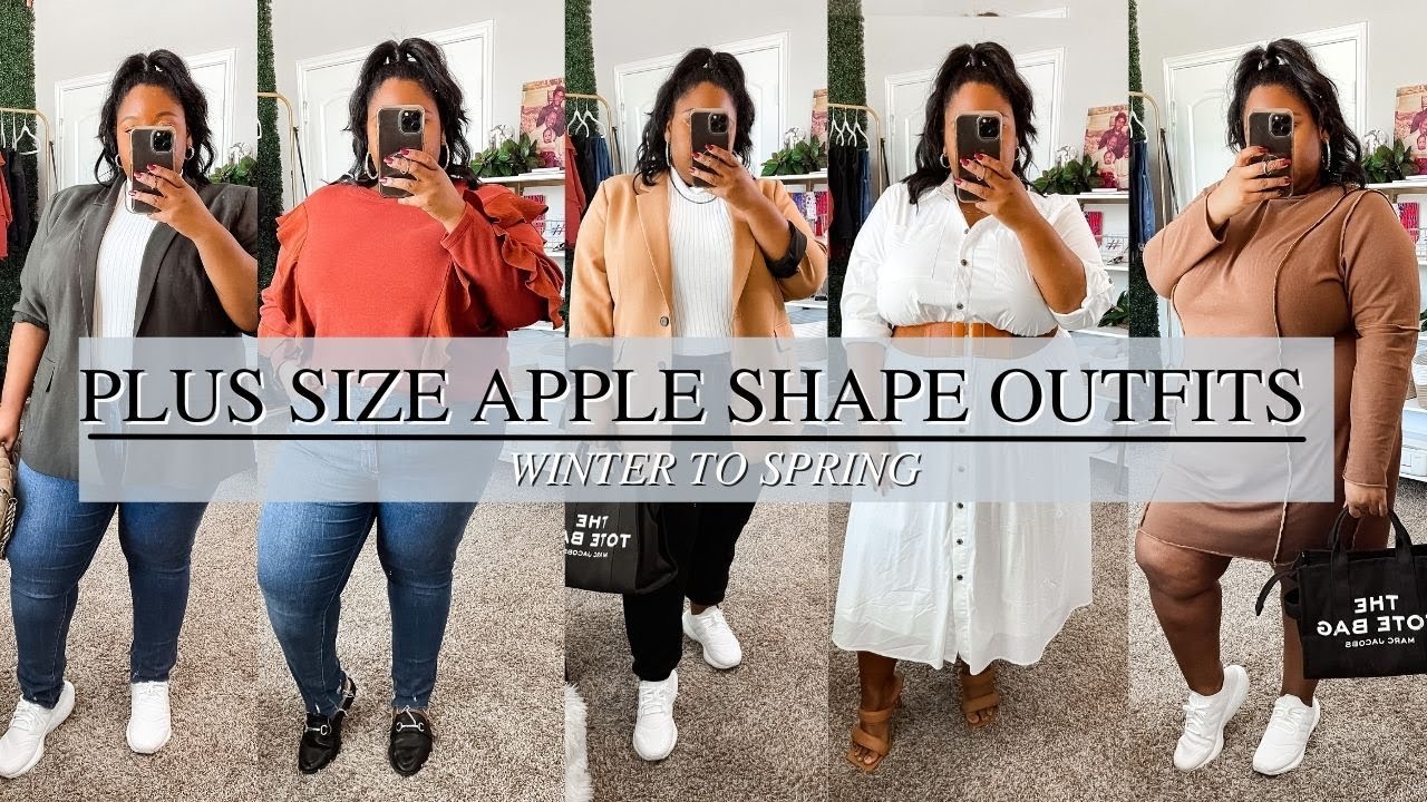 7 Plus Size Apple Shape Outfits for 2022 | Transitional Outfits Winter to Spring FROM HEAD TO CURVE