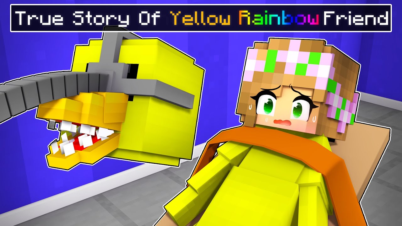 True Story of The YELLOW RAINBOW FRIEND in Minecraft