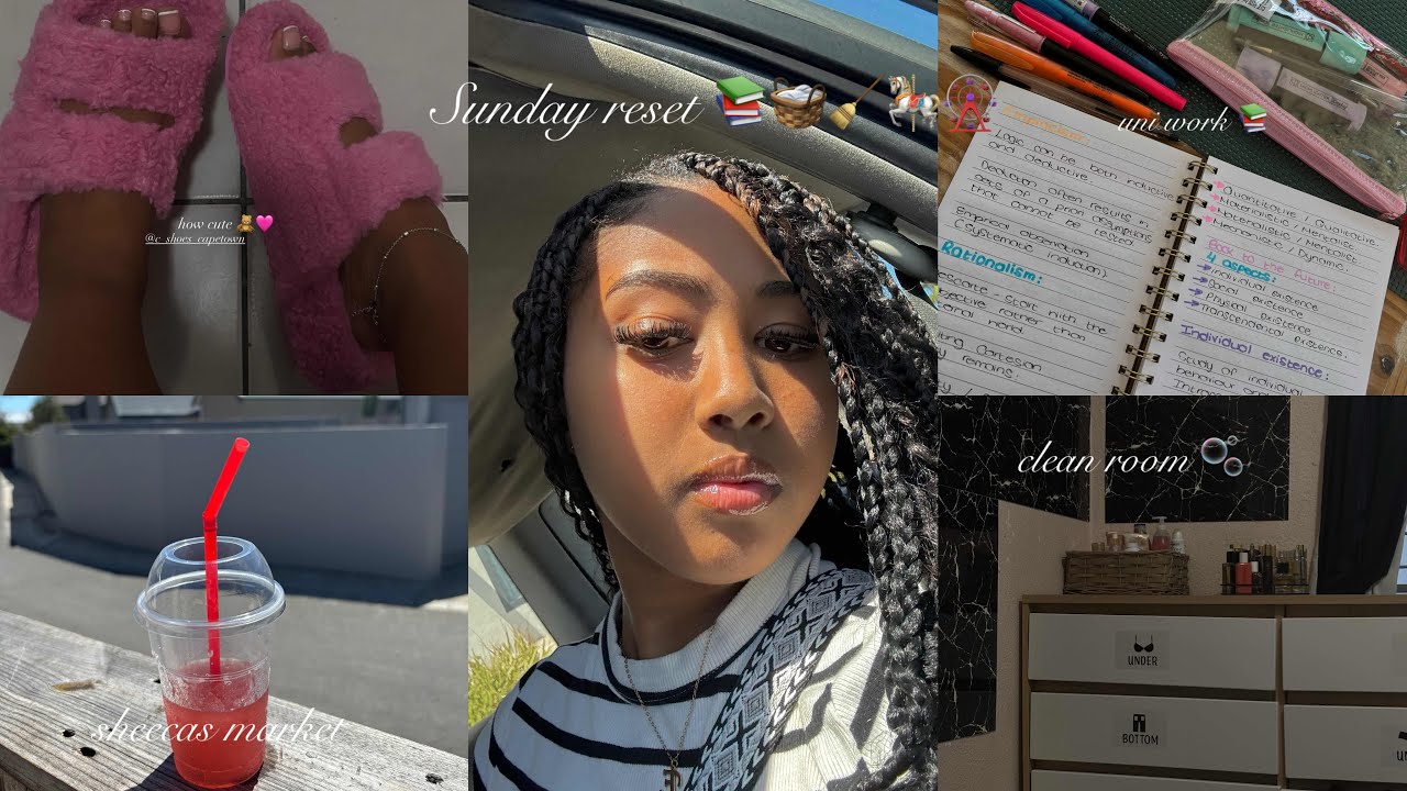 SUNDAY RESET📚🫧🎡(cleaning , sheecas market, uni work , skin care)