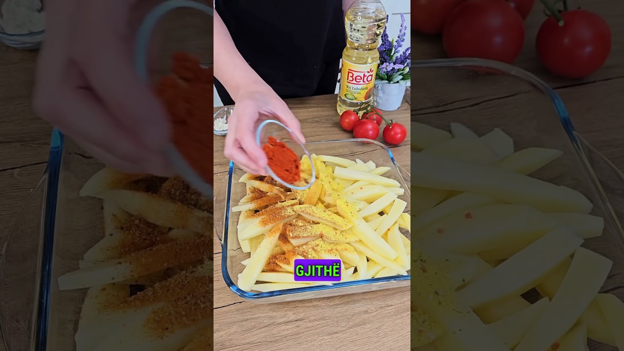 Mos e leni pa e provu kete recete😍-Patate ne furre #shorts #recipe #receta #ushqime
