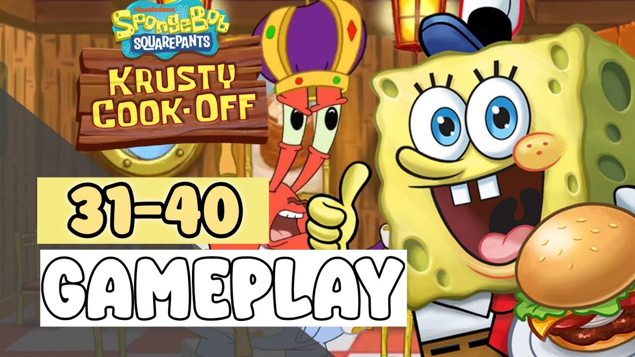 WET NOODLE ISLAND IN THE SKY Level 31-40- SpongeBob: Krusty Cook-Off - Gameplay Walkthrough