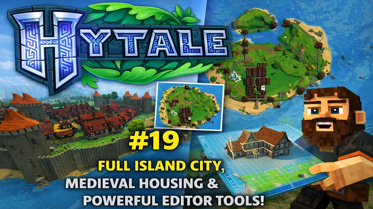 Hytale Journey #19 – Building a Full Island City, Medieval Housing & Powerful Editor Tools The genM