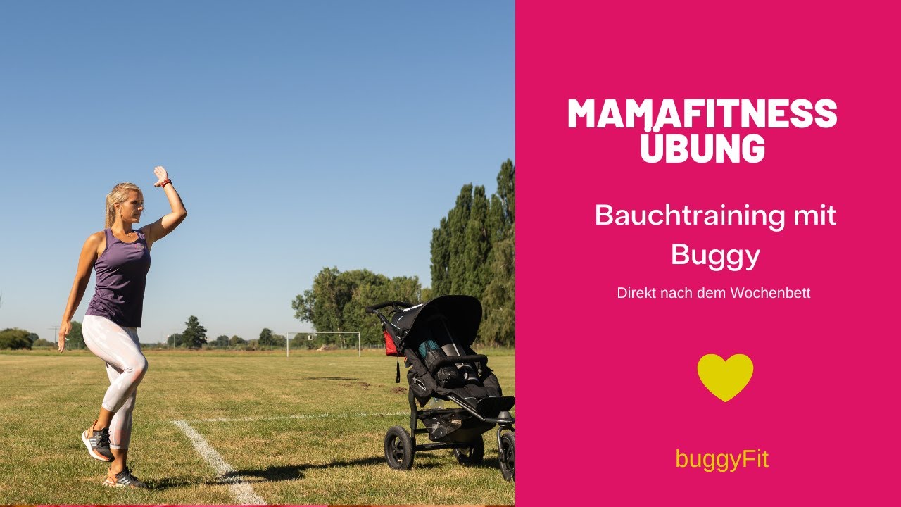 Kinderwagenfitness- Bauch&uuml;bung im Stand mit Buggy