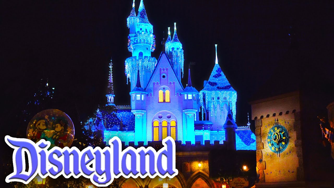 December Nighttime Stroll at Disneyland - Relaxing Christmas Walkthrough [4K POV]