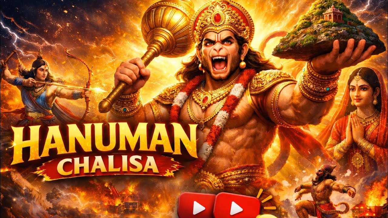 हनुमान चालीसा || Hanuman Chalisa || Lyrical animated Hanuman Chalisa