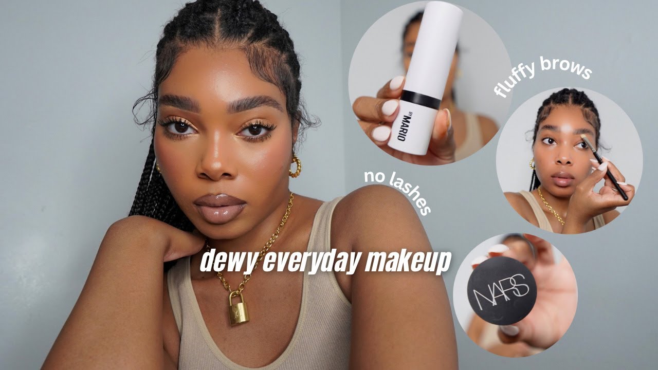 GRWM: Dewy Makeup Tutorial for Black Women | Everyday Makeup Brown Skin
