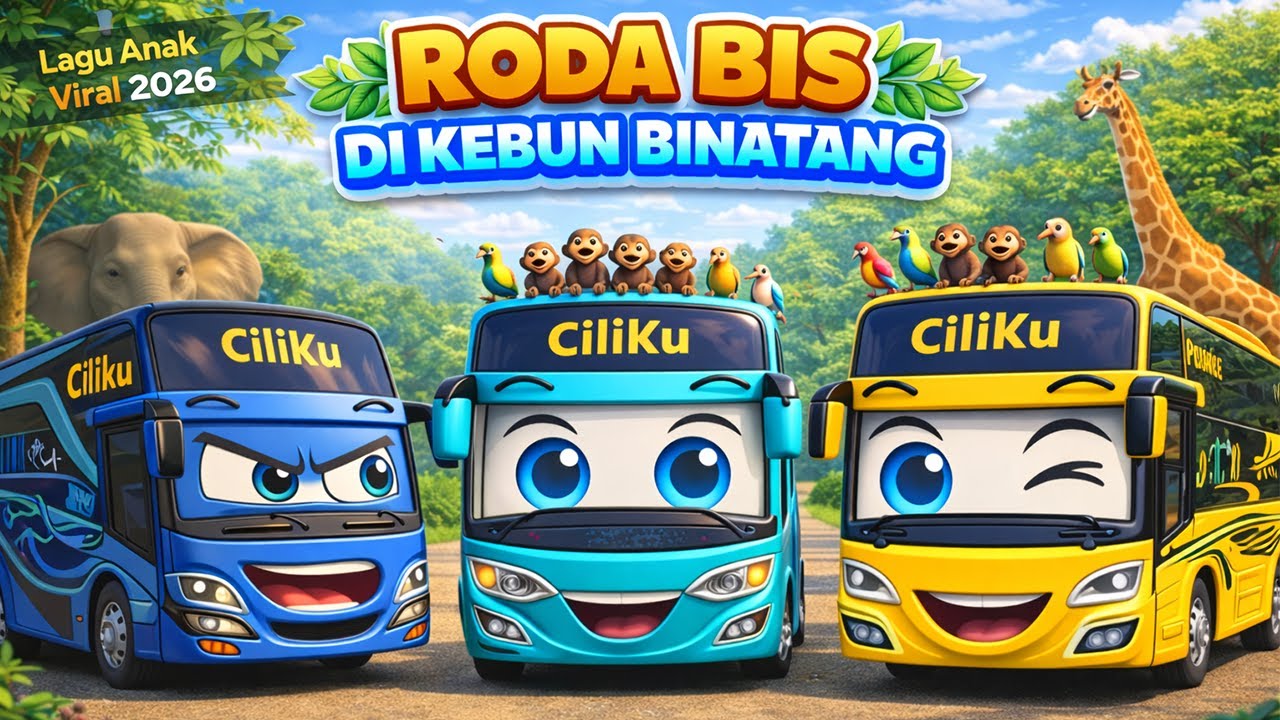 Roda-Roda Bis Berputar DI KEBUN BINATANG🚍🐒 | Lagu Anak Edukatif Lucu Terbaru 🎵 - Lagu Hewan Anak 🐘