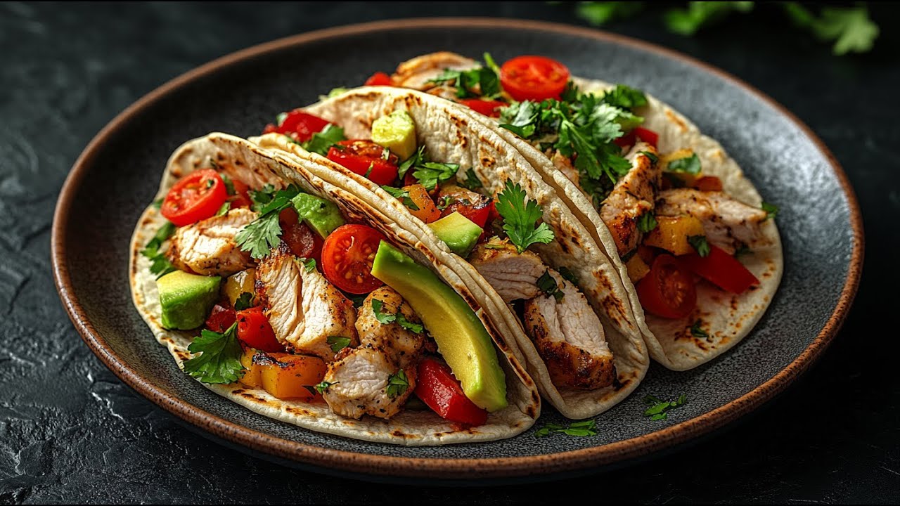 Сочные куриные тако с сыром и авокадо! 🌮😋