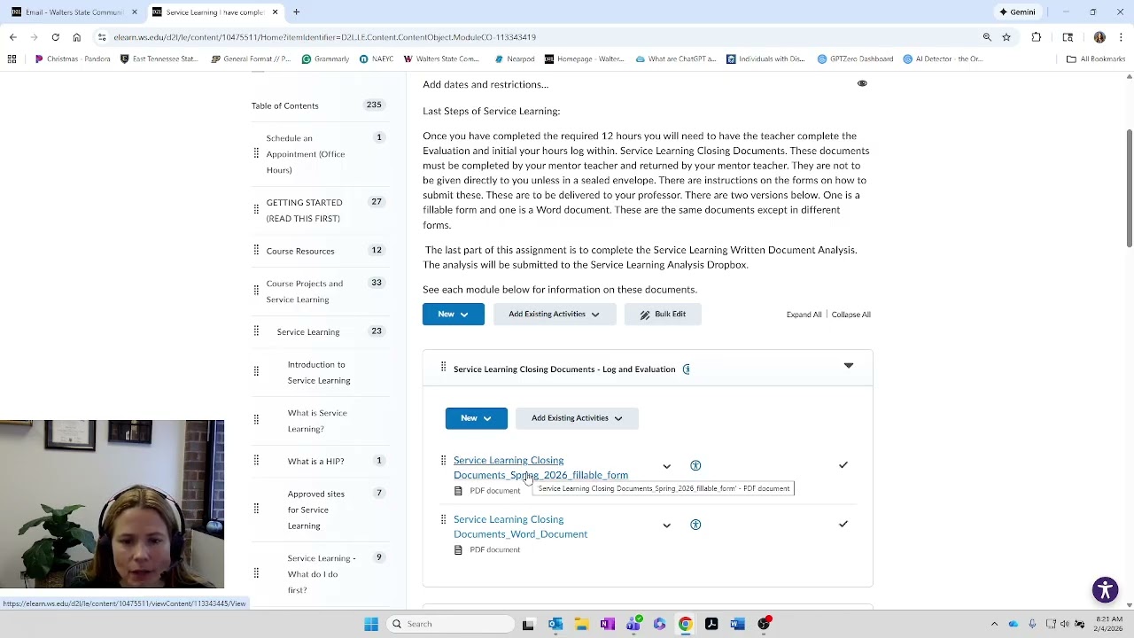 Course Projects & Service Learning