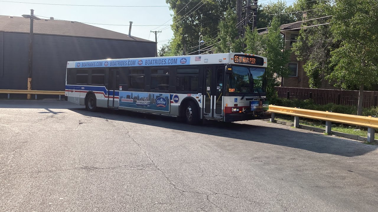 CTA Bus Ride 65 Grand From Grand/Dearborn To Grand/Nordica/Terminal CTA New Flyer D40LF 2008 #1915