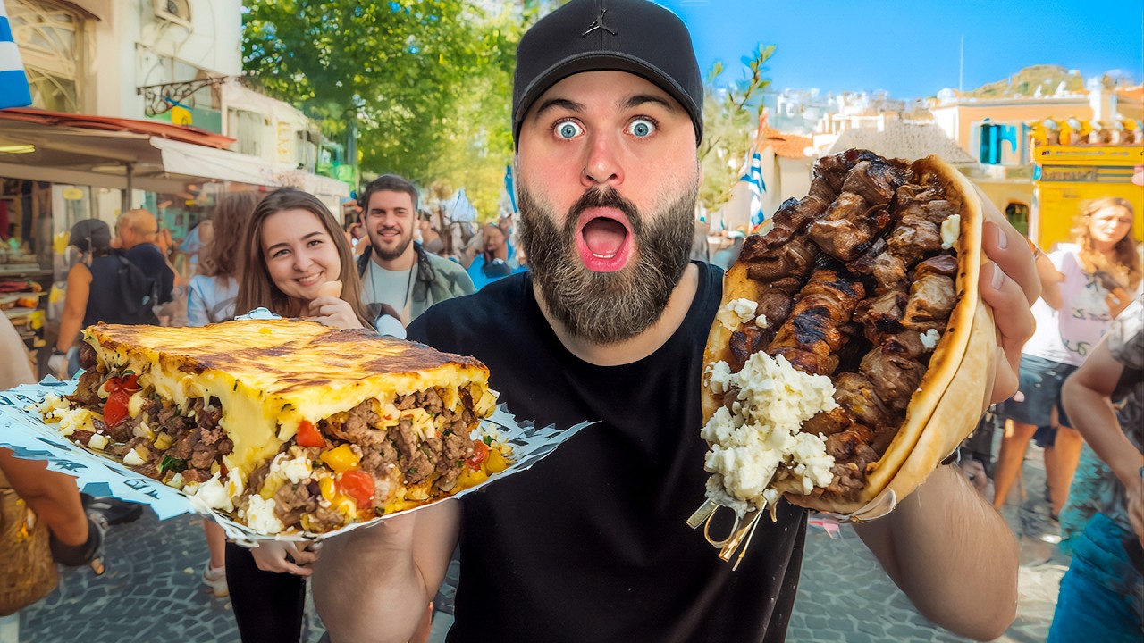 PROVANDO 44 COMIDAS DE RUA DA GRÉCIA 🇬🇷: MELHORES E PIORES