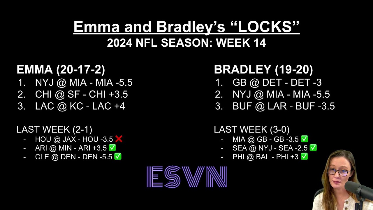ESVN OT - WEEK 14 NFL LOCKS!