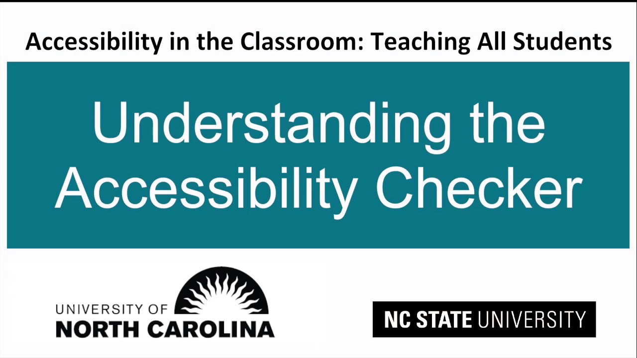 Understanding the Accessibility Checker