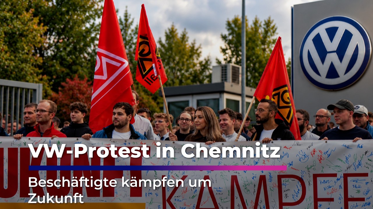 VW-Protest in Chemnitz: Besch&auml;ftigte k&auml;mpfen um ihre Zukunft I Sachsen Fernsehen