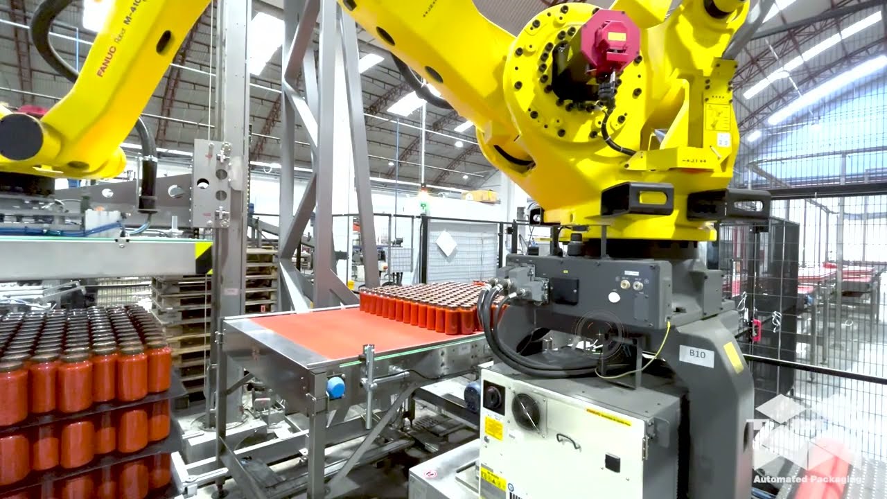 Robotic depalletizer for glass jar