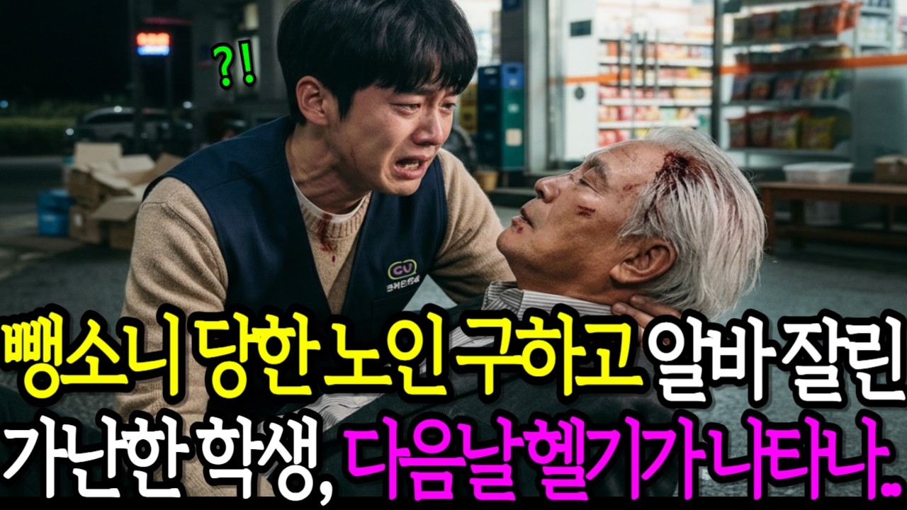뺑소니 노인 구하고 알바까지 잘린 가난한 남학생, 다음날 헬기가 나타나더니..ㅣ감동사연ㅣ사연라디오ㅣ오디오북