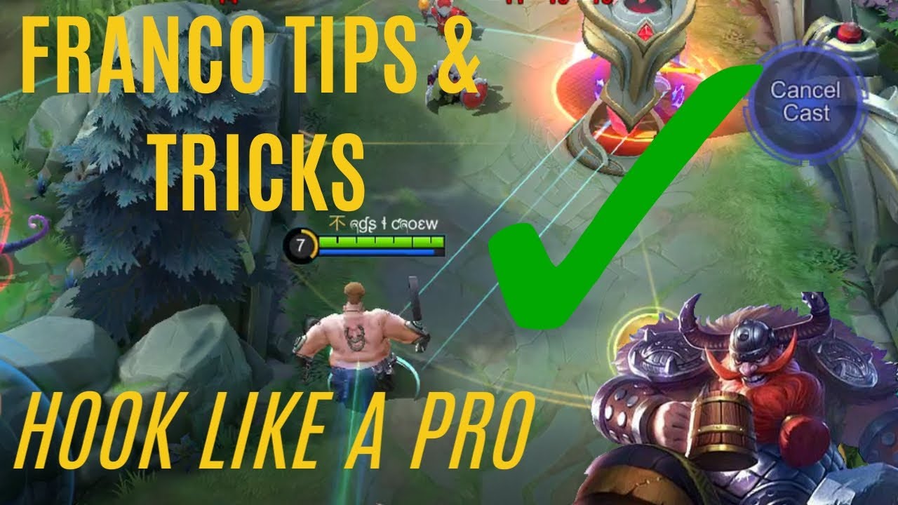 FRANCO TIPS & TRICKS - HOOK LIKE A GOD AND NEVER MISS AGAIN - HERO TIPS & TRICKS #1 - MOBILE LEGENDS