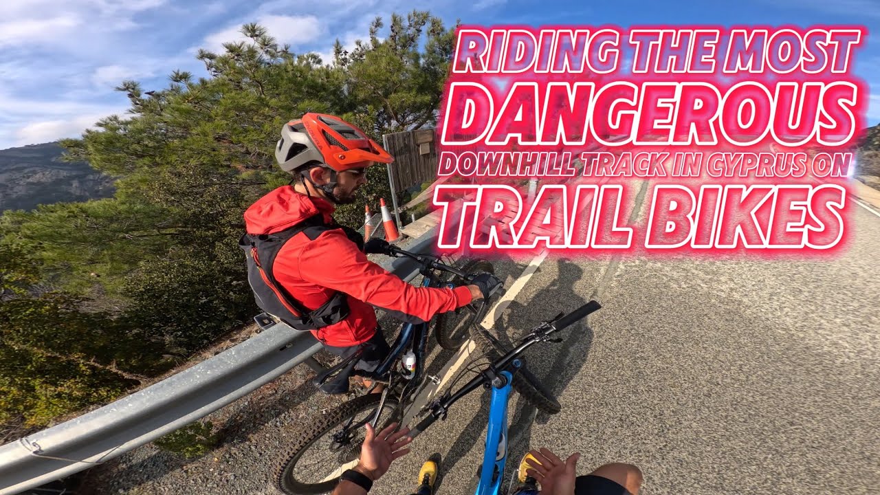 RIDING THE MOST DANGEROUS MTB TRAIL IN CYPRUS ON TRAIL BIKES | MACHAIRAS DOWNHILL TRACK