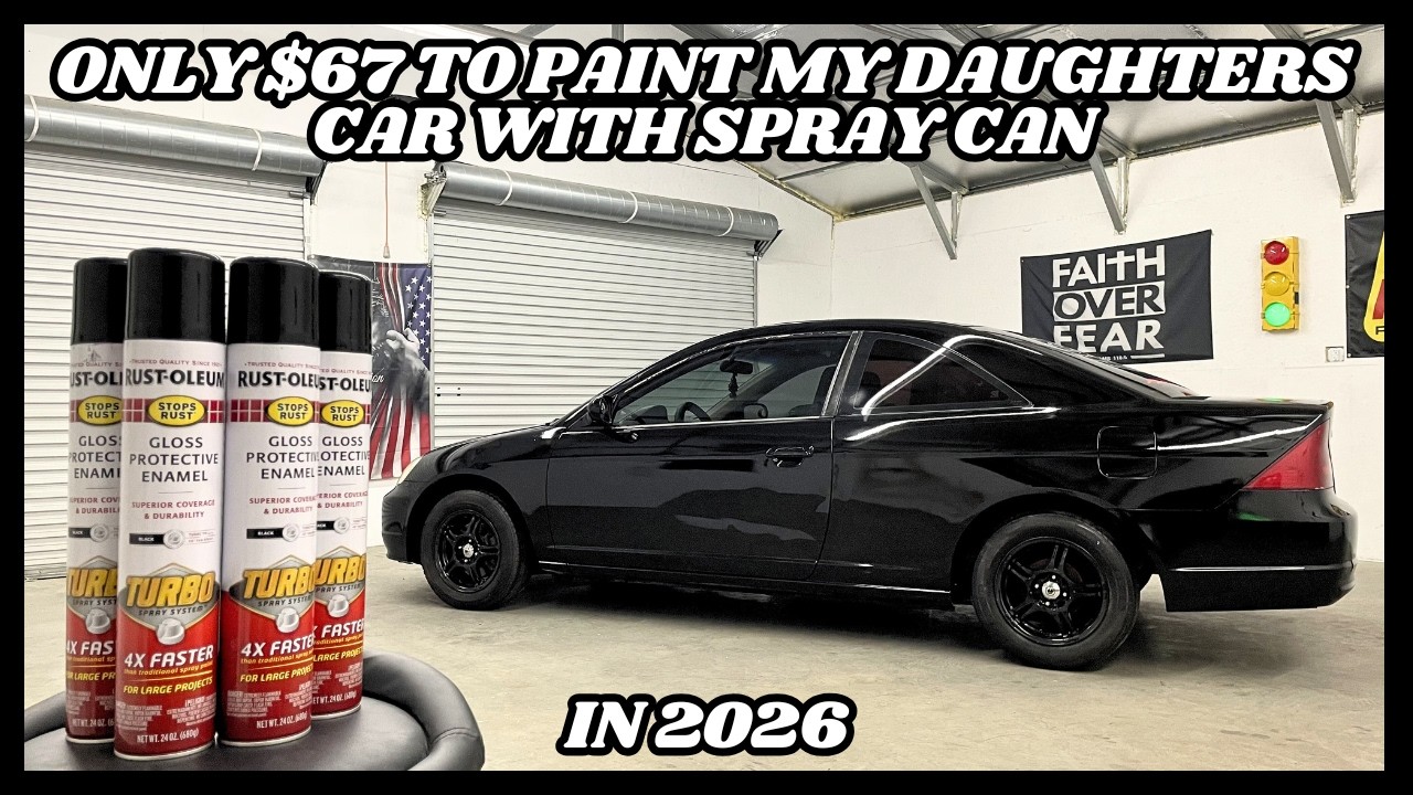 Painting My Daughters Car With $67 Worth Of Spray Paint