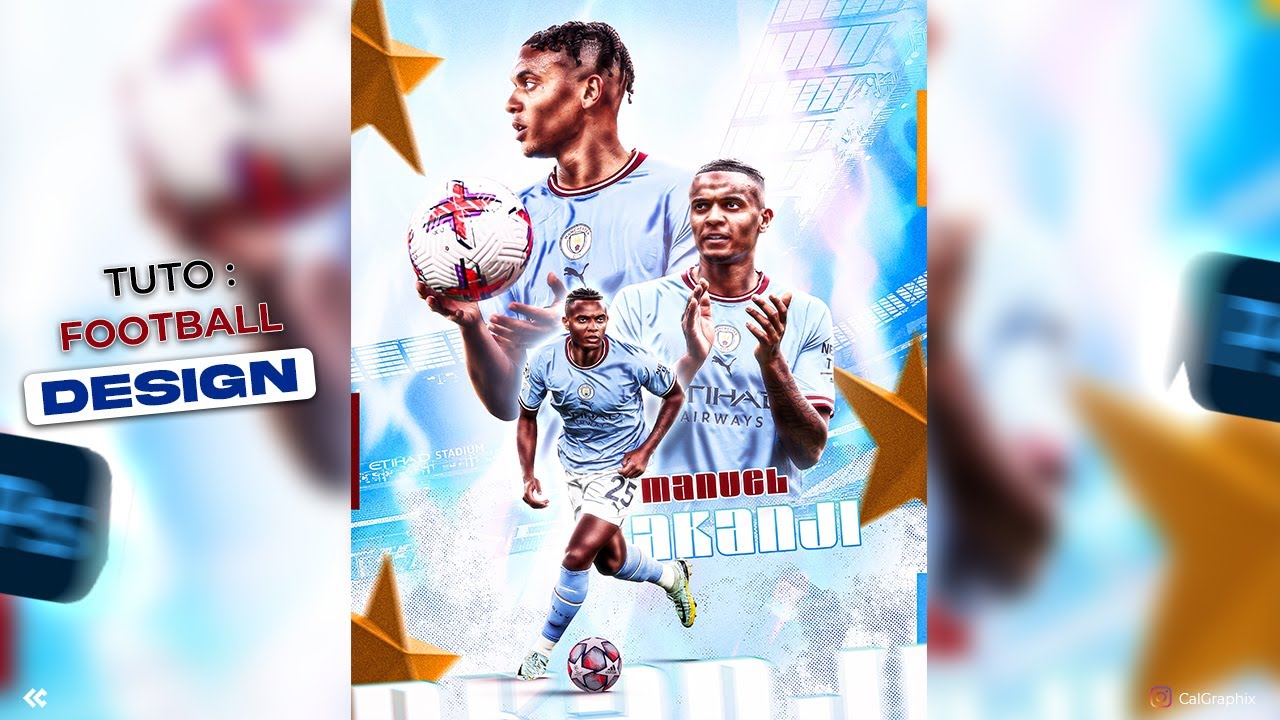 Visuel de foot en 15 minutes / football design (Photoshop)