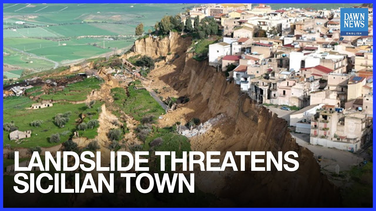 Aerial Video Shows Landslide Threatening Sicilian Town of Niscemi | Dawn News English