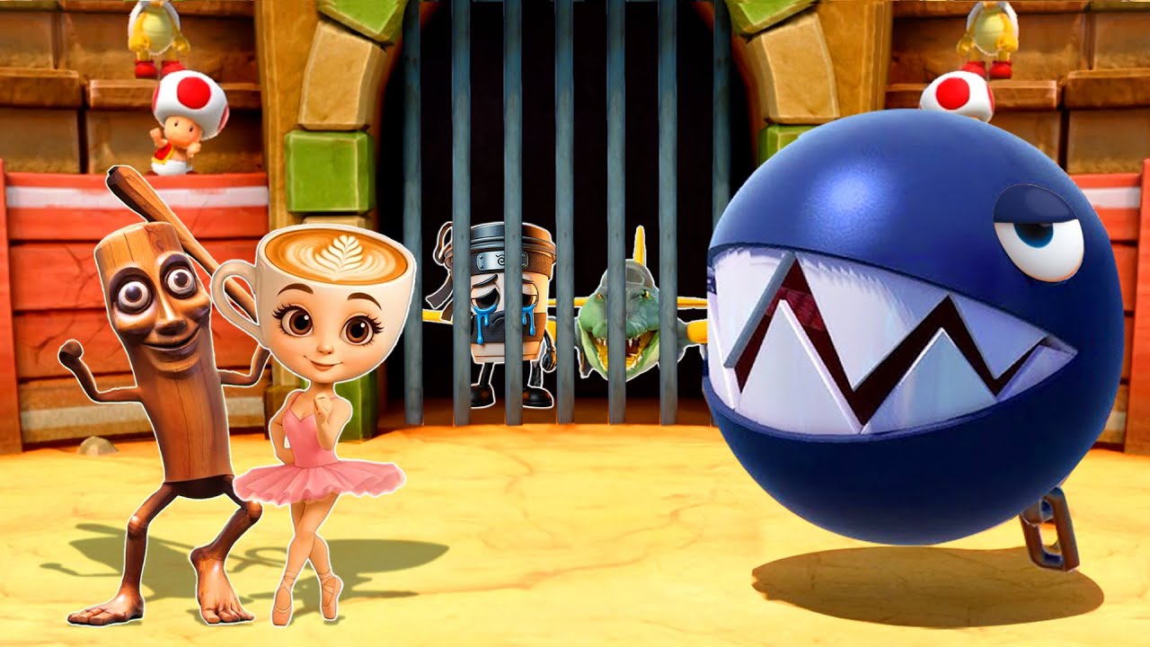 Super Mario Party Minigames - Ballerina Cappuccino Vs Tung Tung Tung Sahur Vs Cappuccino Assassino