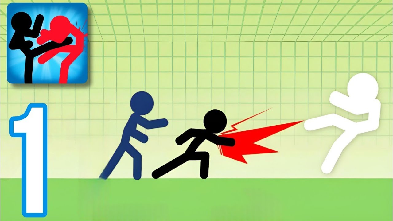 Stickman Fighter Epic Battle - Gameplay Walkthrough Part 1 - Complete Level 1-5 (IOS, Android)