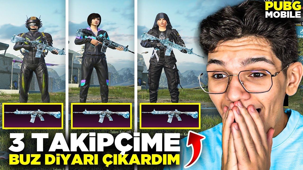 OHA! BUZ DİYARI OLMAYAN 3 TAKİPÇİME BUZ DİYARI M416 ÇIKARDIM - PUBG MOBİLE