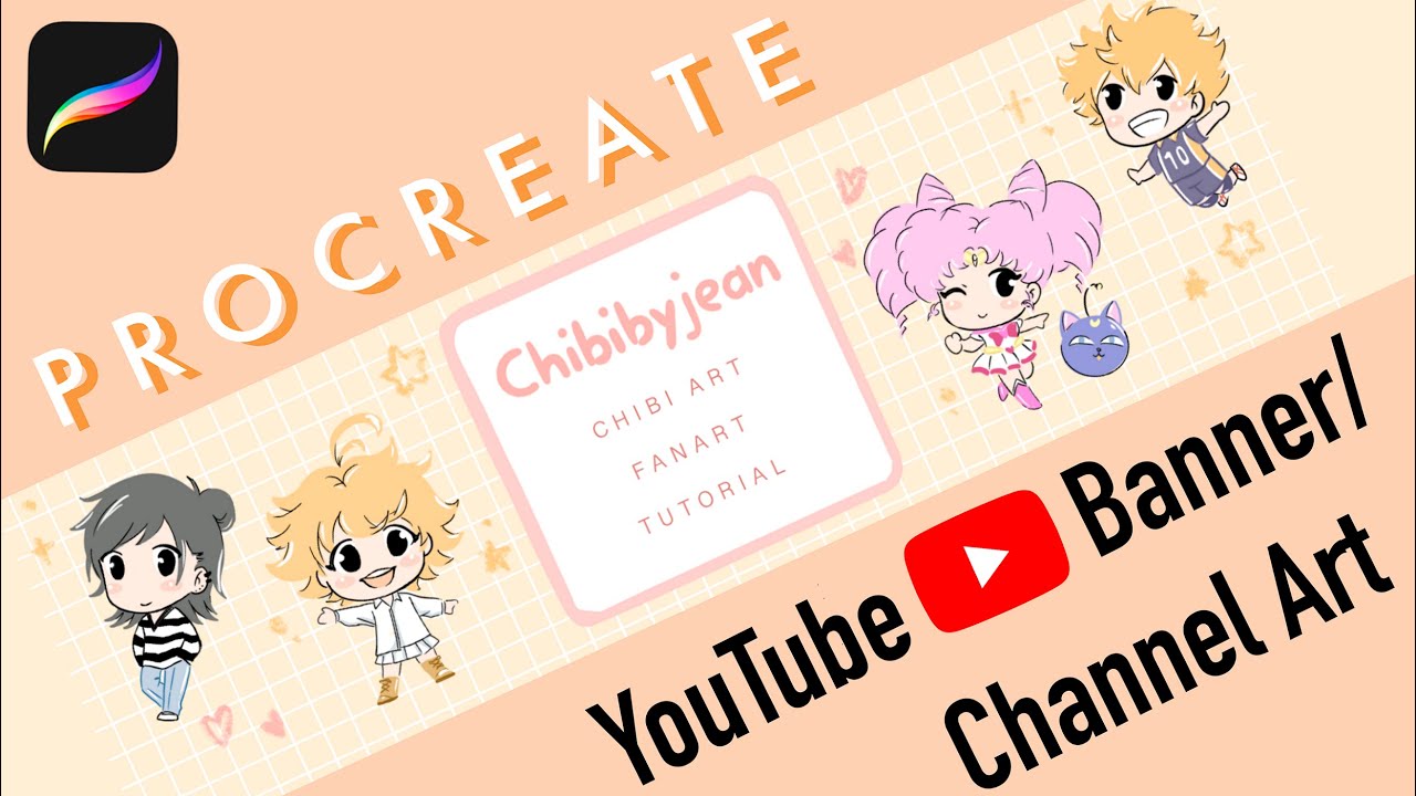 PROCREATE TUTORIAL: How to Create and Upload YouTube Banner/Channel Art on iPad 2021 (CHIBI Style)