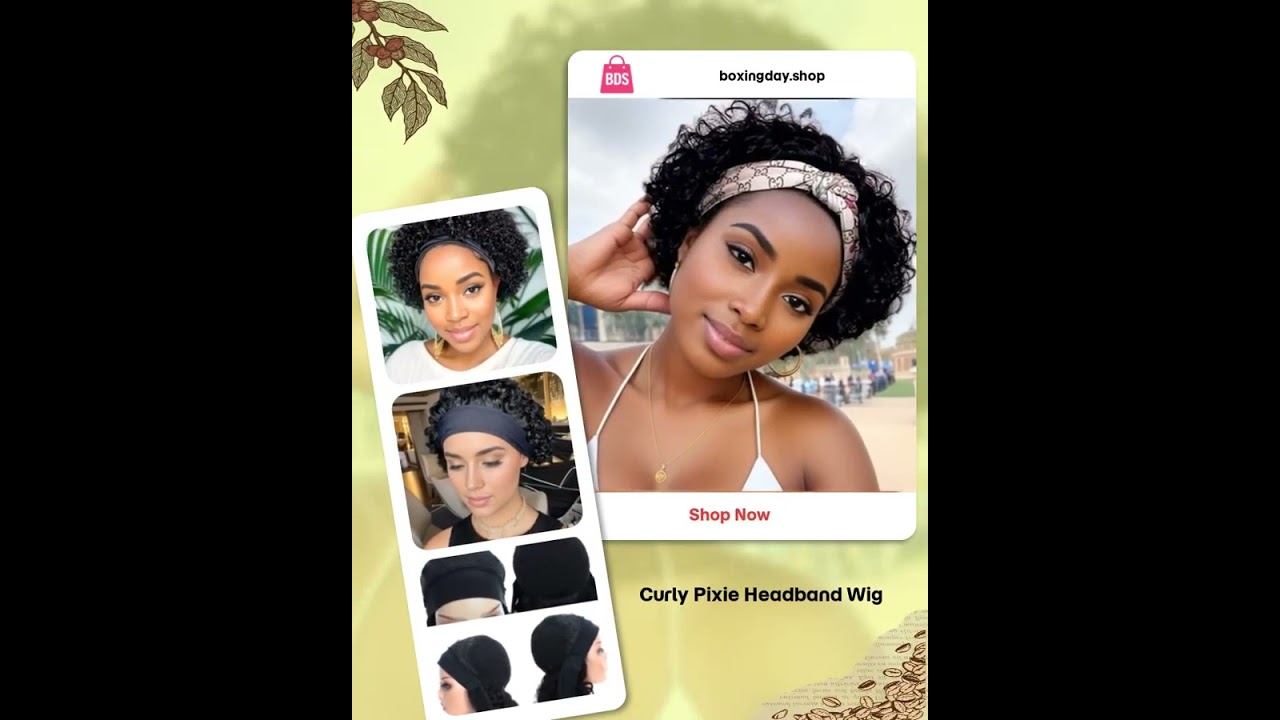 Curly Pixie Headband Wig