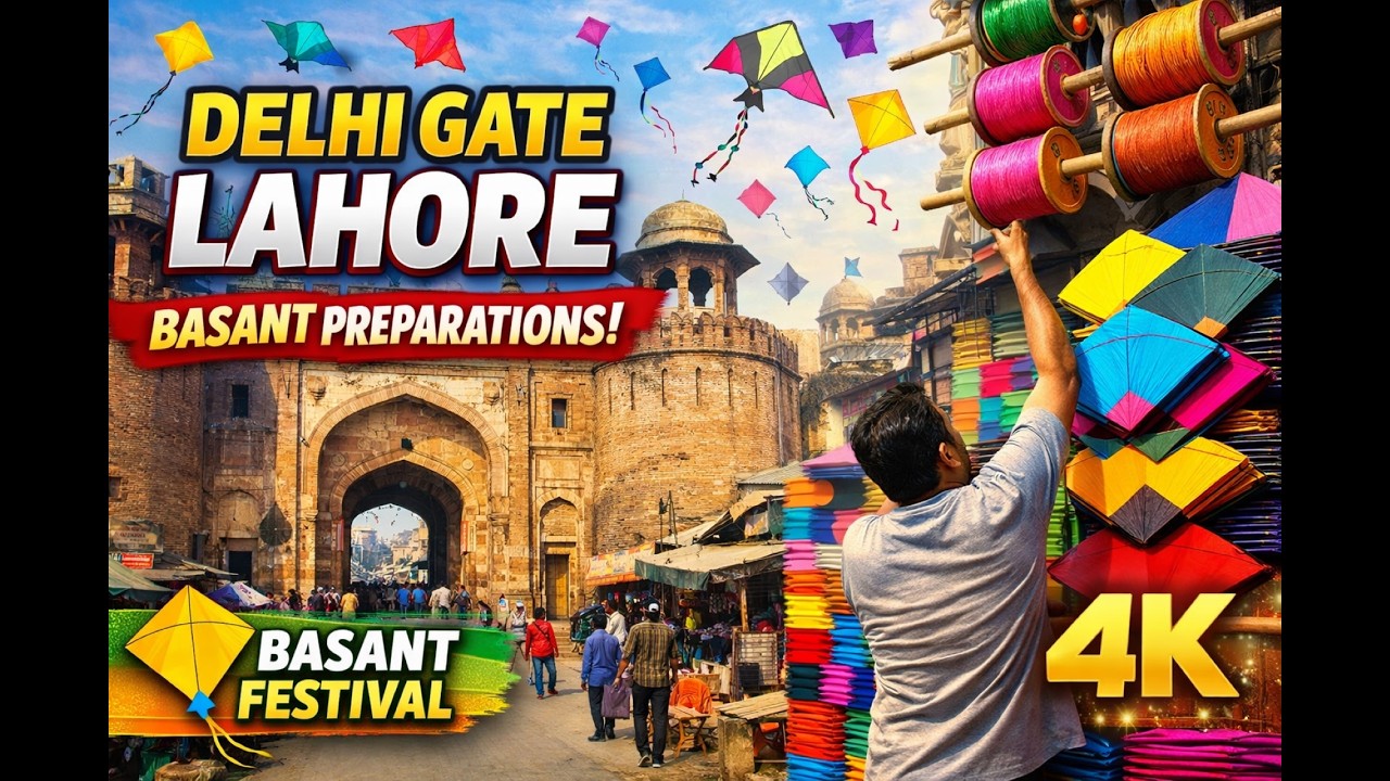 Delhi Gate, Lahore | Basant Mela 2026| city walk 4K | Basant preparations 🌈🪁 |  Endless Walk 4K