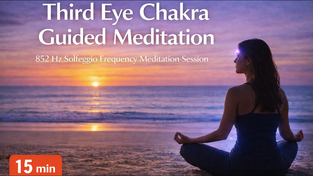 Guided meditation for Third Eye Chakra Balance & Breath work | Solfeggio Frequency 852 Hz | 15 min