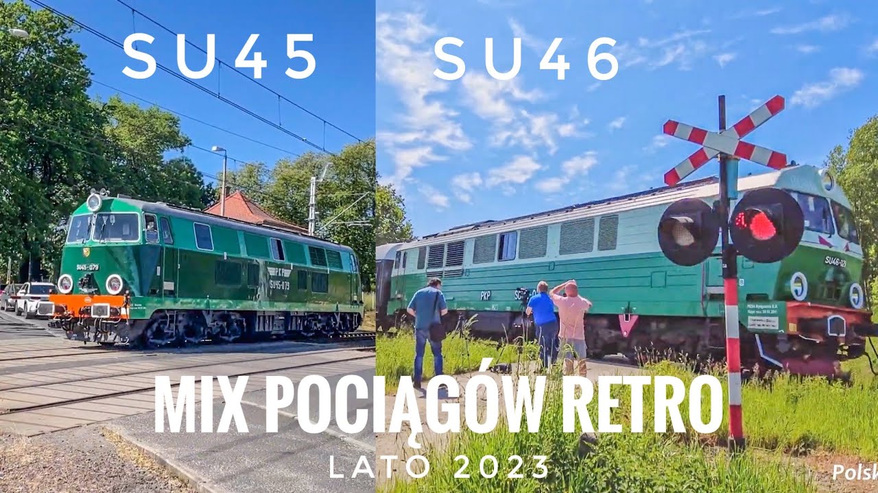 [WIELKI MIX SU46 I SU45 NA POCIĄGACH RETRO] 6 przejazdów kolejowych + SPA-2 z dzwonem KLD-4101!