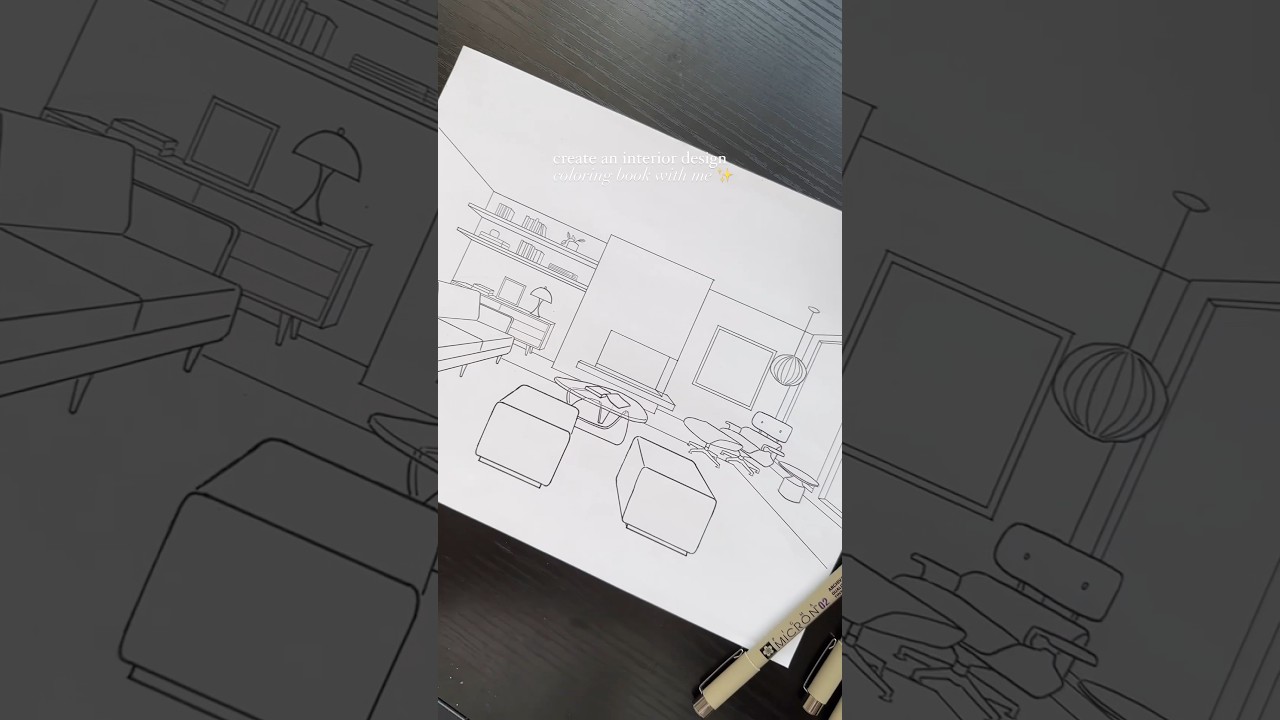 interior design coloring book | mid-century modern #alcoholmarkers  #coloringbook