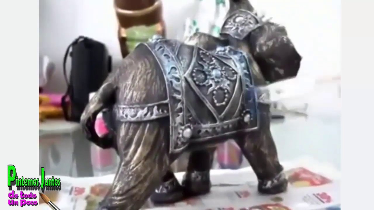como pintar ceramica con tecnica de pincel seco Elefante Indu reeditado
