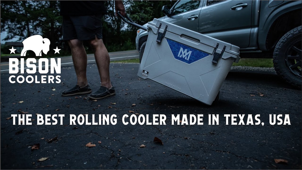 The Best Rolling Cooler Made in USA! | Bison Coolers 55QT Rolling Cooler | Made in Texas