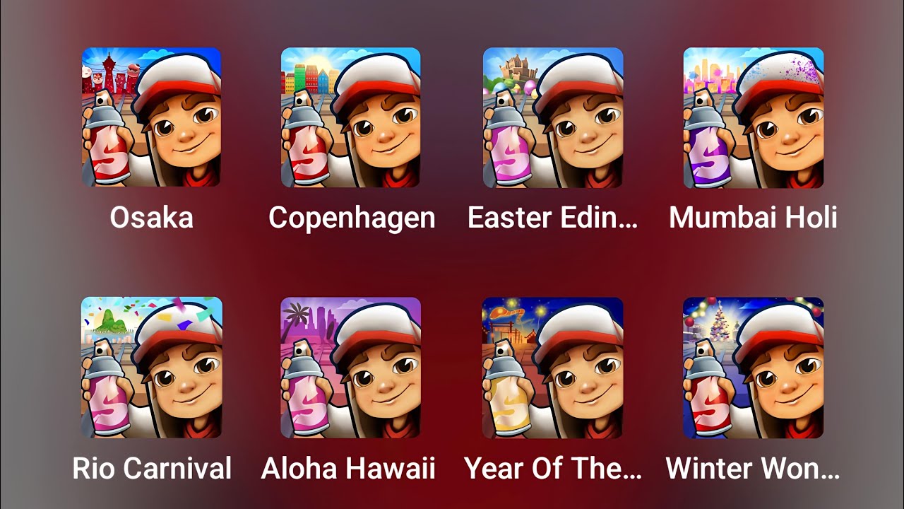 Subway Surfers : Copenhagen 2025, Osaka 2025, Easter Edinburgh 2025, Mumbai Holi 2025 ....