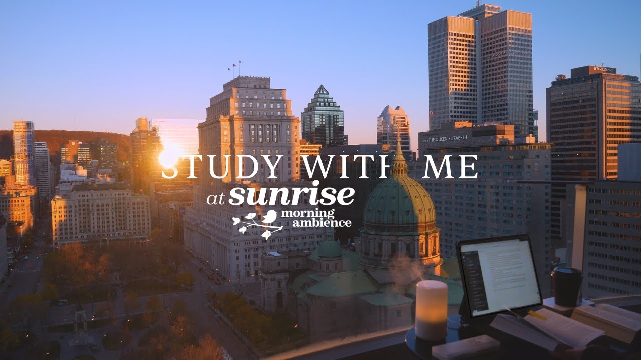 3.5-HOUR STUDY WITH ME at SUNRISE ☀️ Pomodoro 25-5 / Calm Morning Ambience 🍃 No Music [ambient ver.]