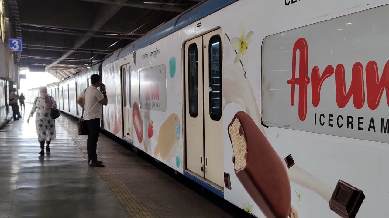 Harbour line AC local running lake Mumbai AC local train 