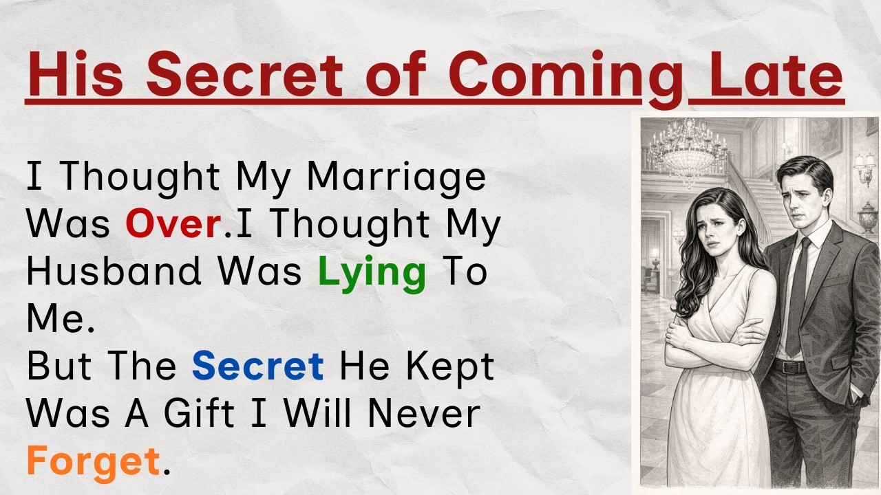 Learn English Through Stories Level 3 ✅️ He Started To Come Home Late ✅️  English Listening Practice