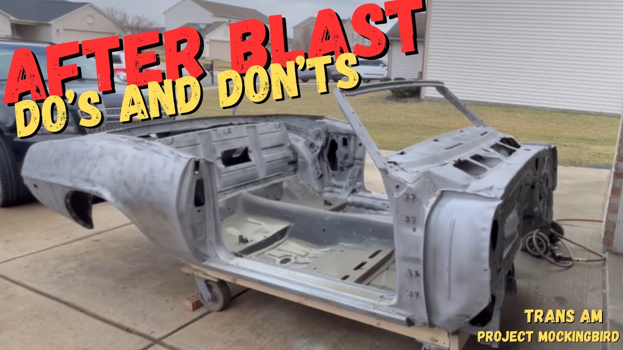 Car body clean up after media blasting before epoxy priming.