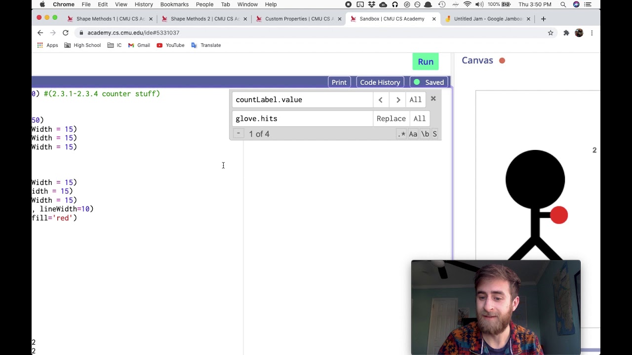 Custom Properties and Debug Code - CMU CS Academy 4.3.1