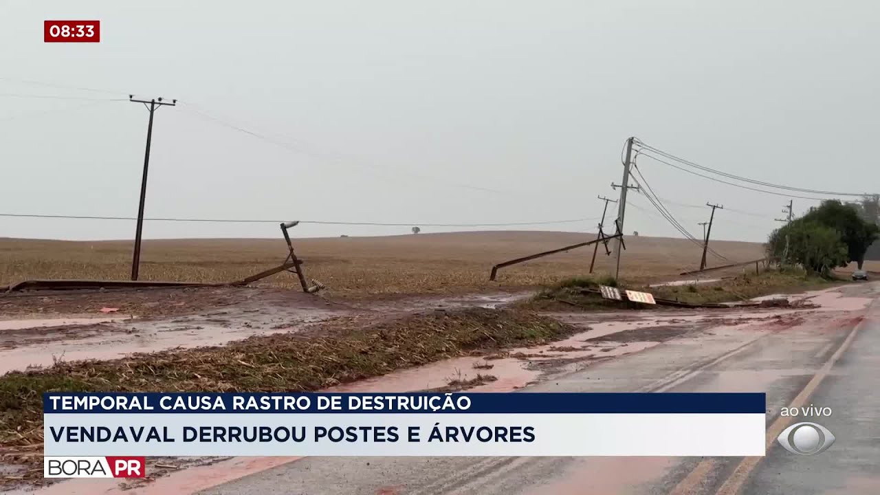 Temporal deixa rastro de destruição no interior do Paraná