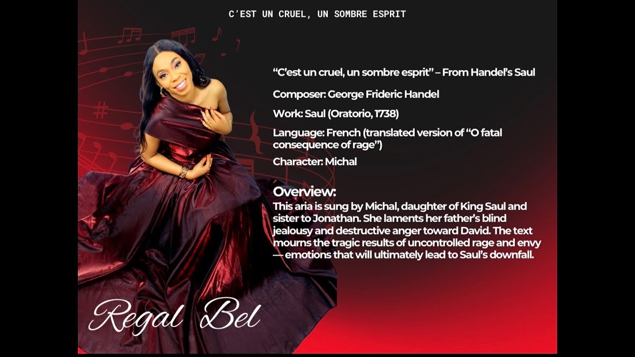 Regal Bel-C'est Un Cruel, Un Sombre Esprit: From SAUL by George Frideric Handel