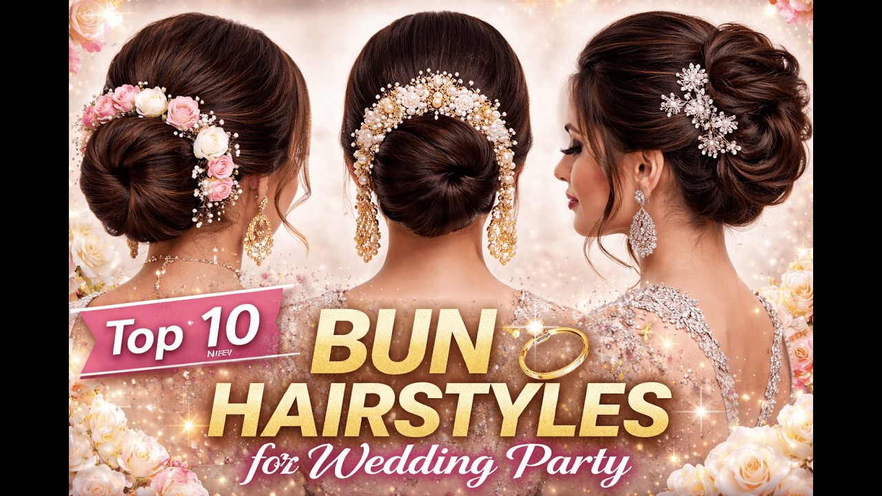 Top 10 New Bun Hairstyles for Wedding Party 💍✨|#hairstyle |#hairtutorial  |#hairtransformation