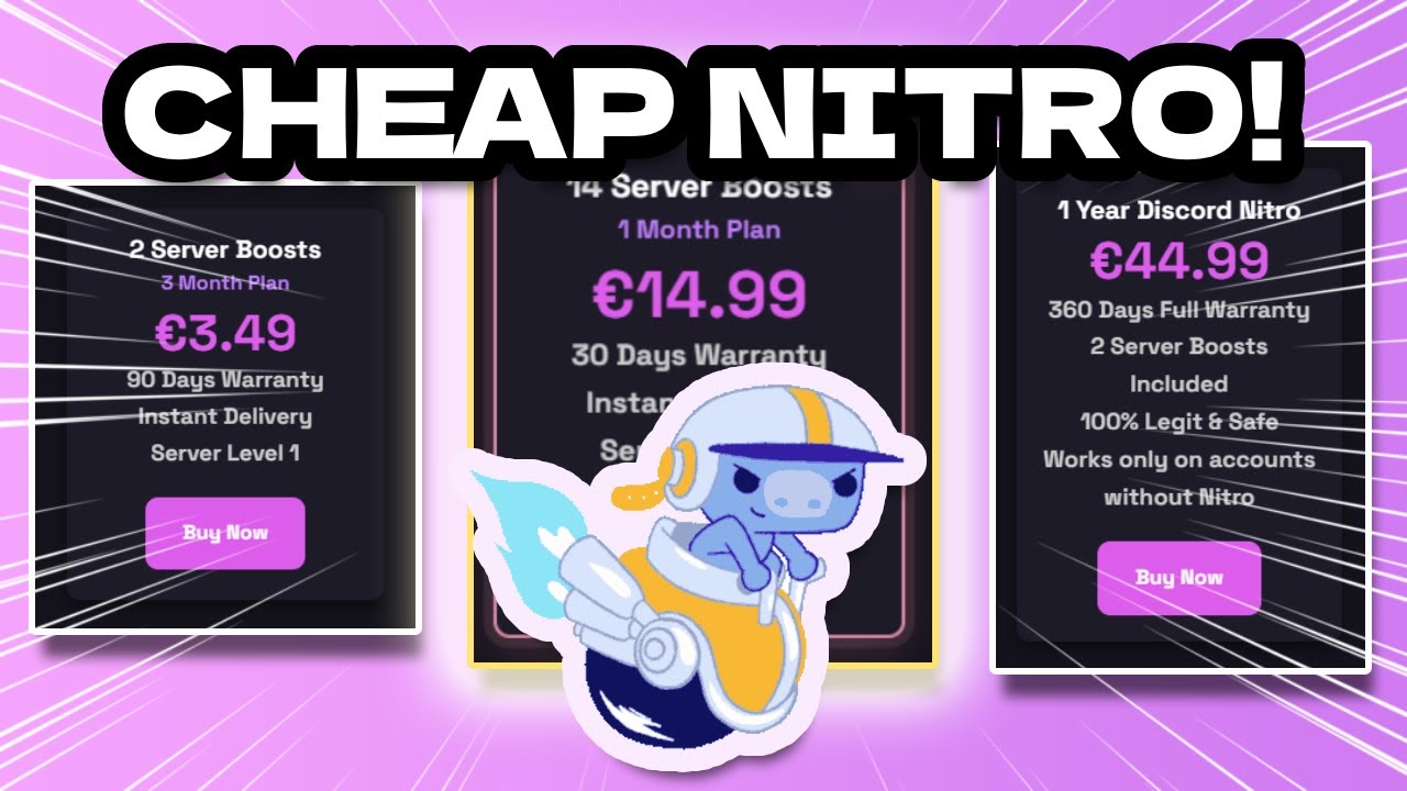 Get *CHEAP DISCORD NITRO* And SERVER BOOSTS EASILY! | Best & Cheapest Nitro and Server Boosts