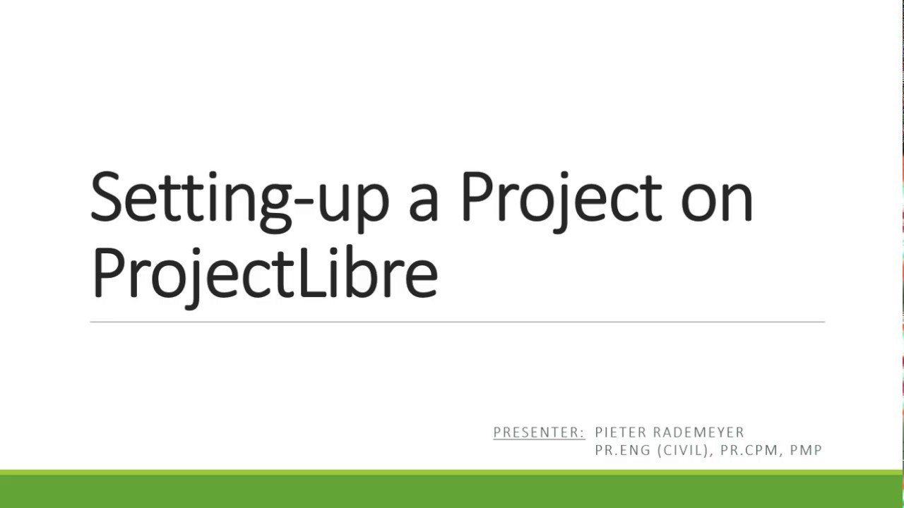 ProjectLibre: Setting-up a Project (1.9.3 or 1.9.2)