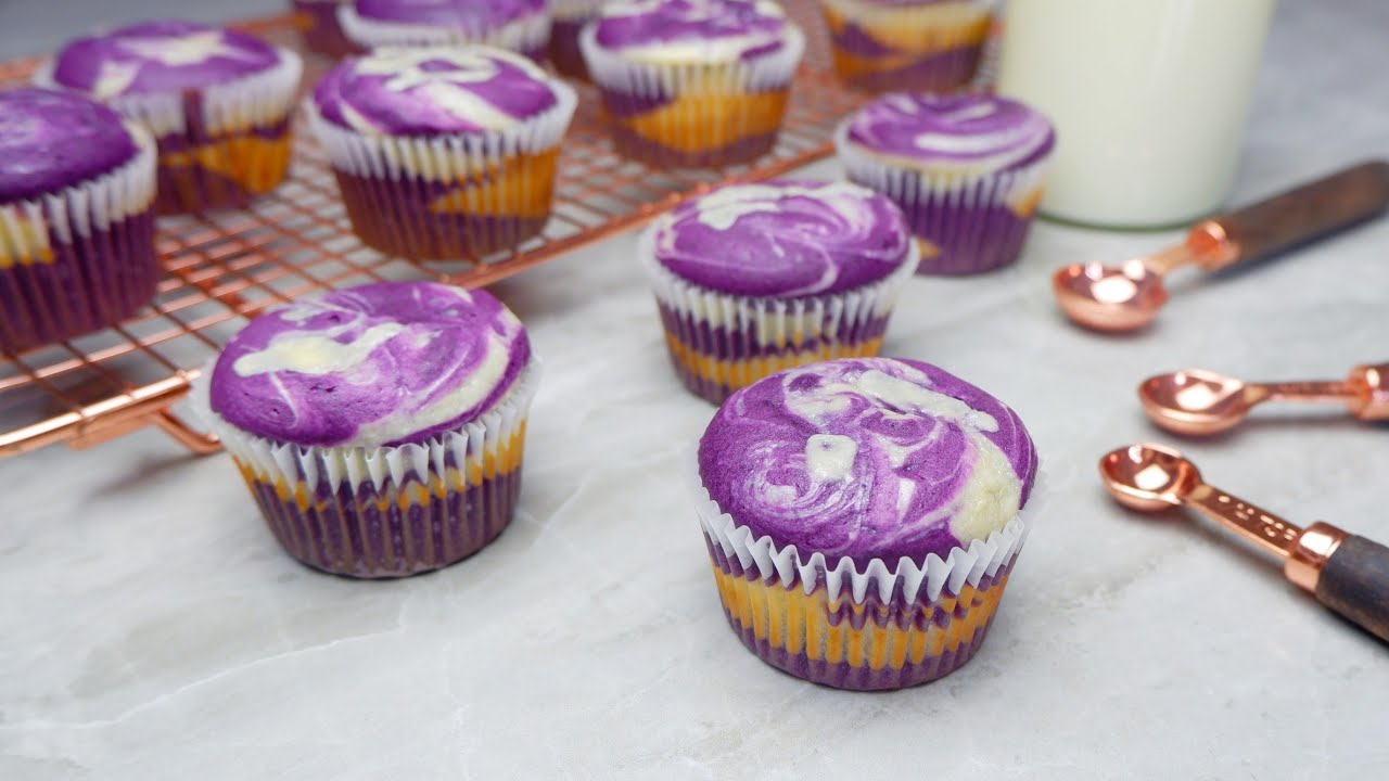 Ube Cheesecake Muffins