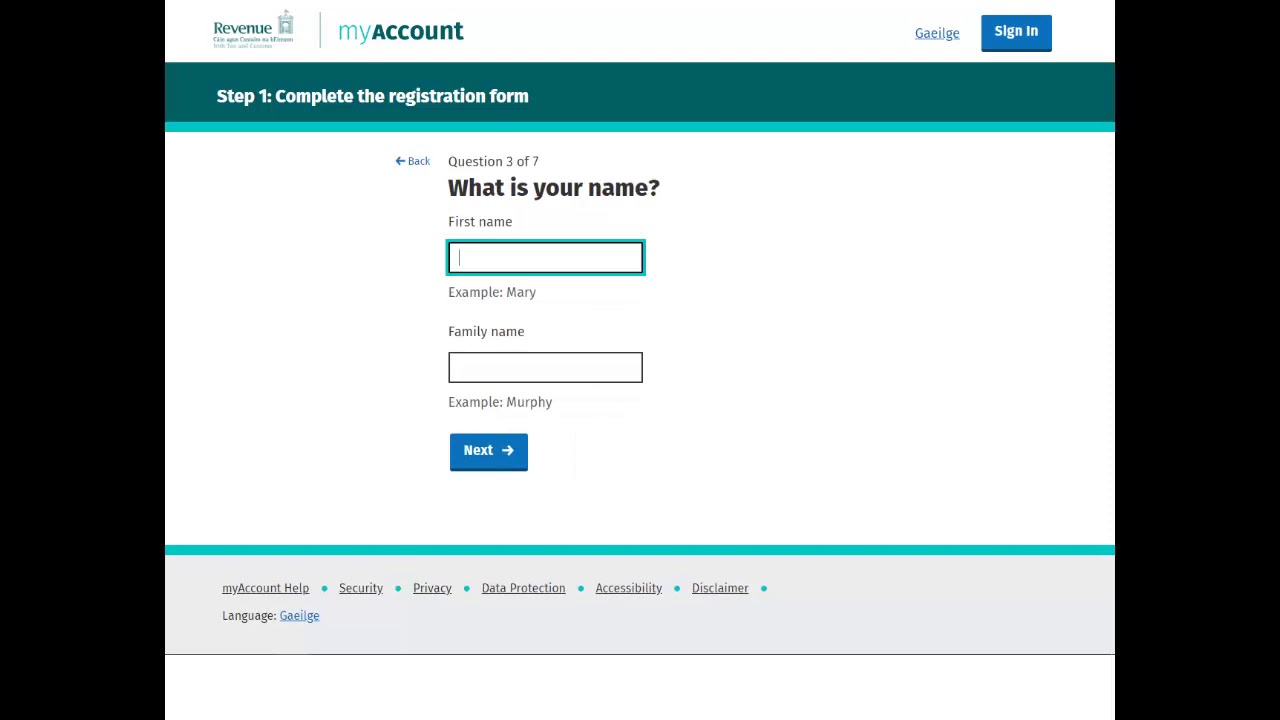 How to register for myAccount