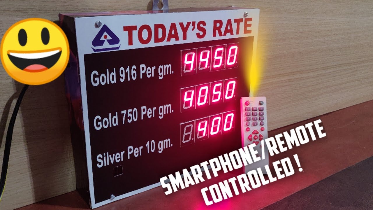 Gold Rate Board 2 | Seven Segment | Remote / Smartphone Controlled